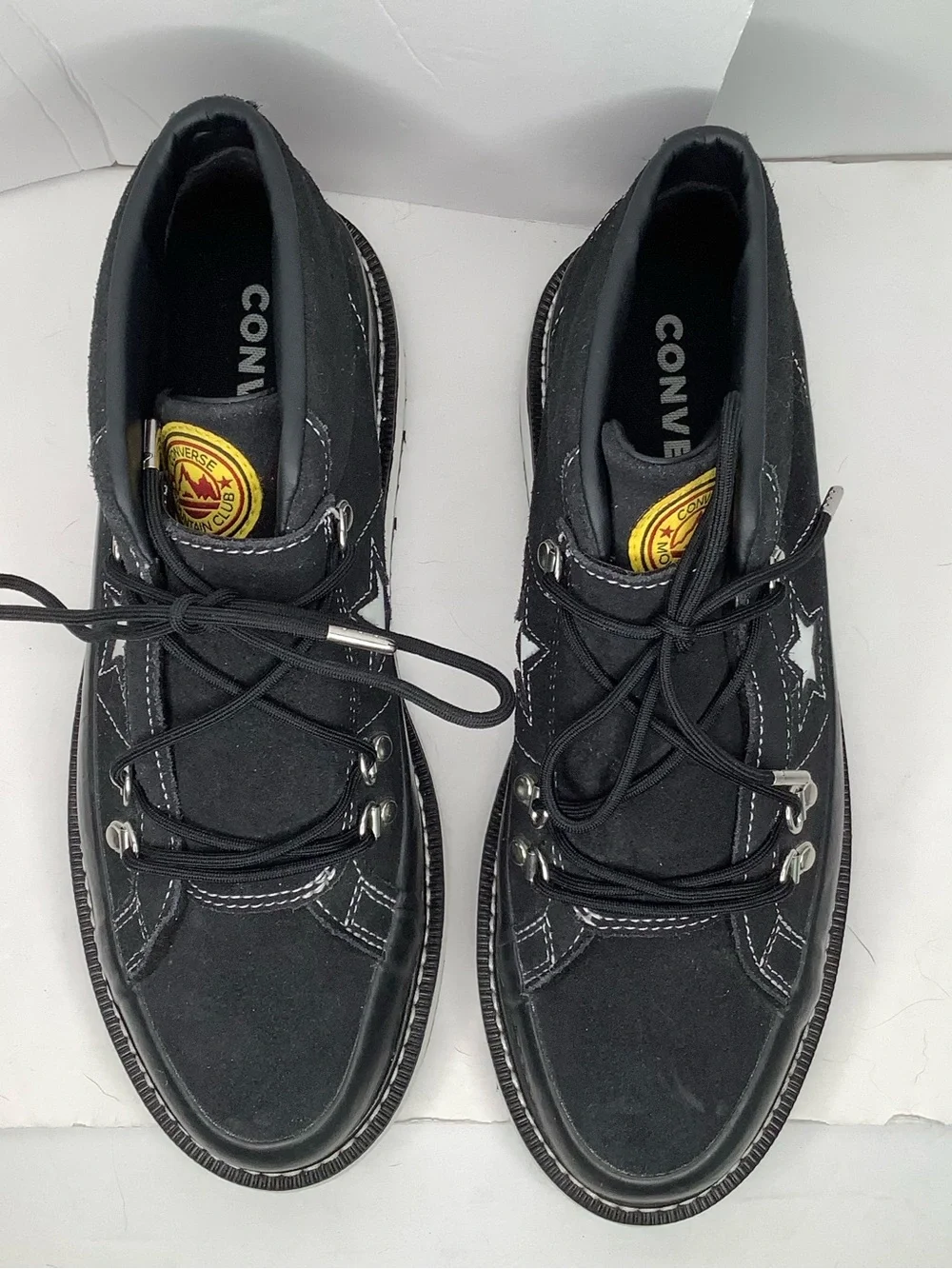 Converse One Star Leather Black Lace Up Mountain Club Mid Boots Women Shoes Sz 9